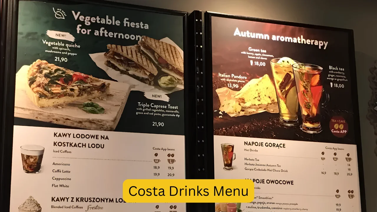 Costa Drinks Menu