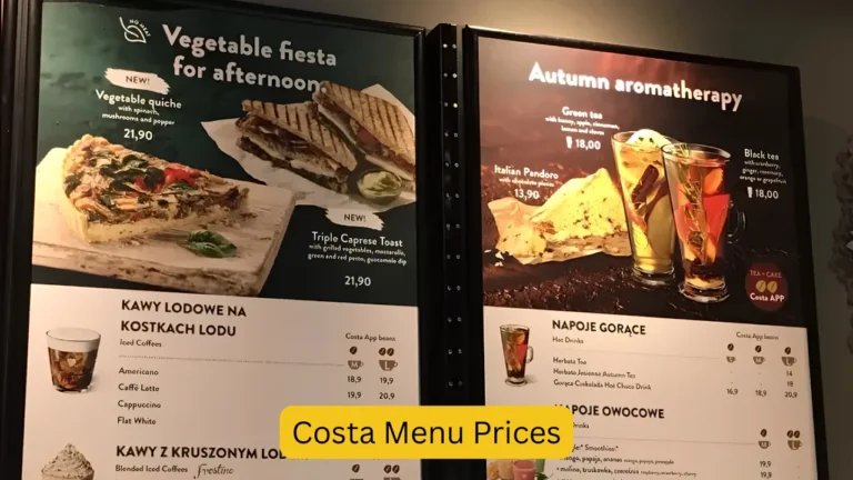 Costa Menu Prices