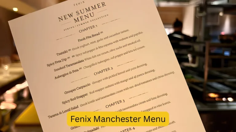 Fenix Manchester Menu