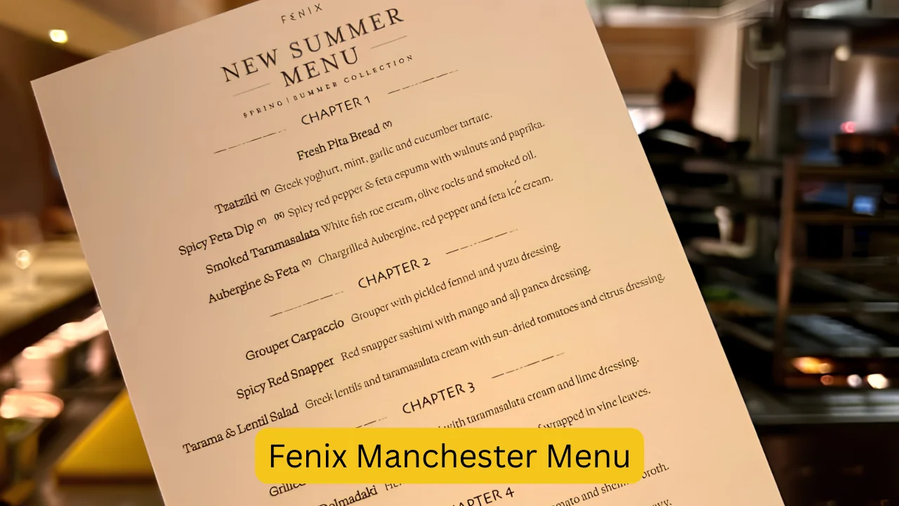 Fenix Manchester Menu