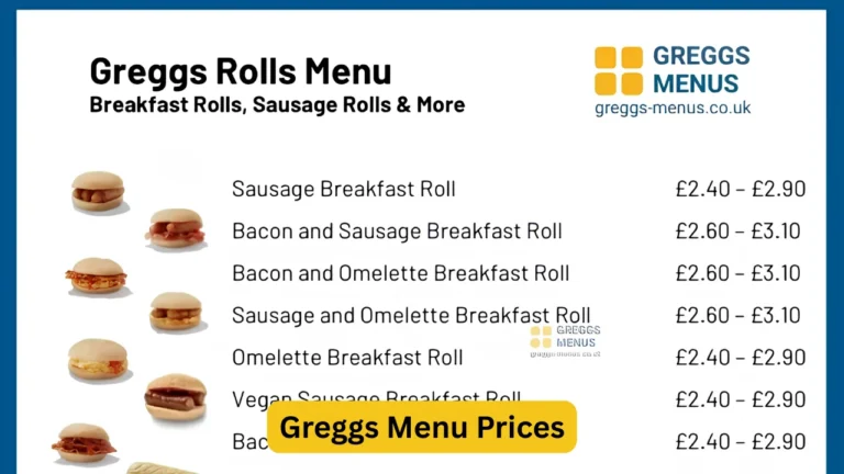 Greggs Menu Prices