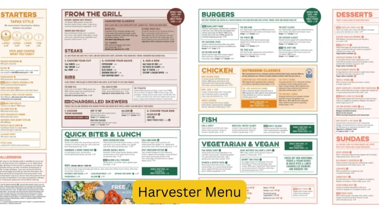 Harvester Menu