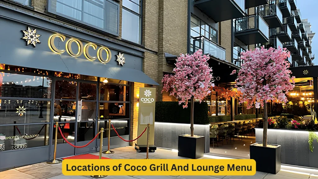 Locations of Coco Grill And Lounge Menu
