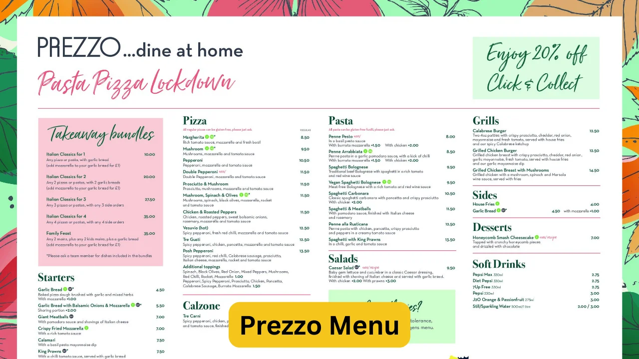 Prezzo Menu