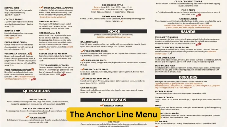 The Anchor Line Menu