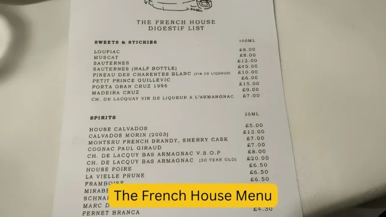 The French House Menu