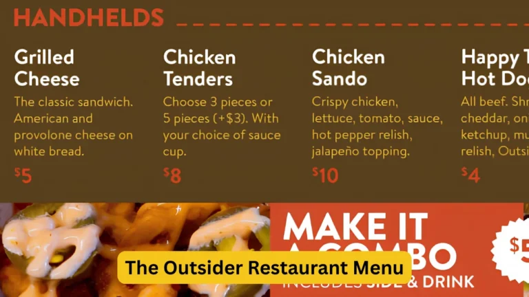 The Outsider Restaurant Menu