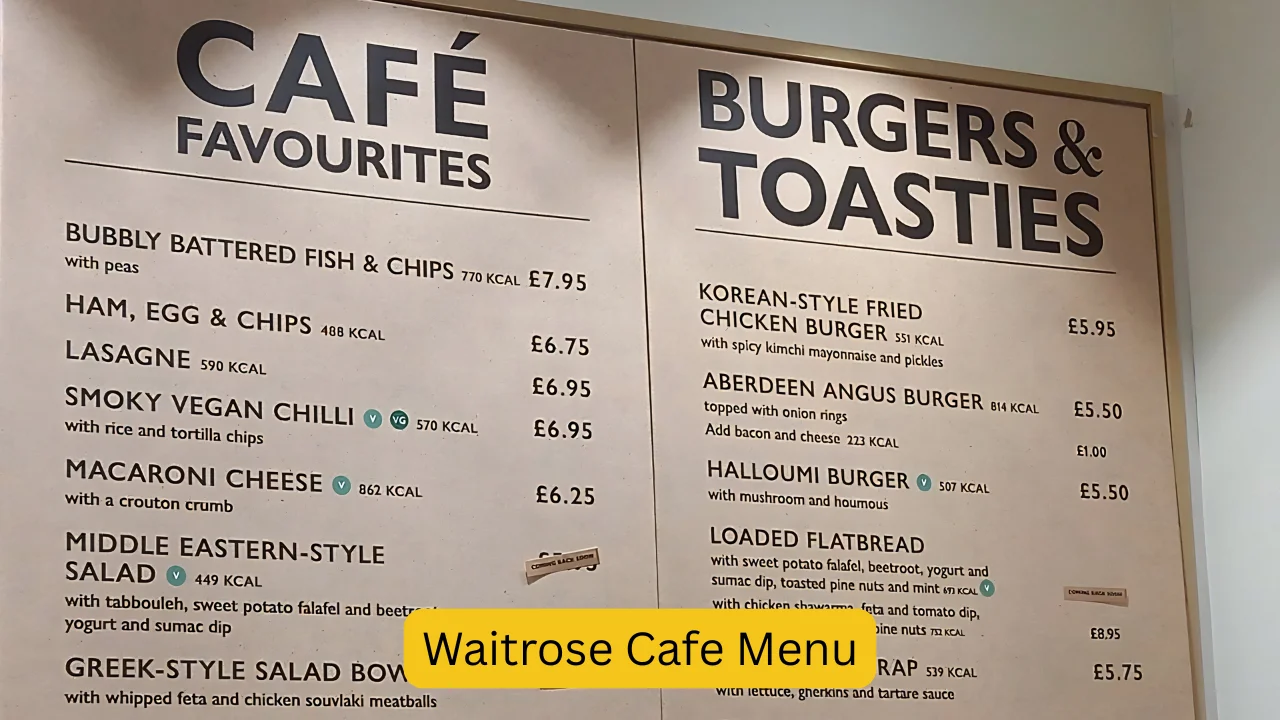 Waitrose Cafe Menu
