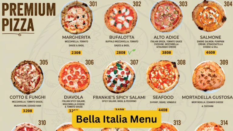 Bella Italia Menu