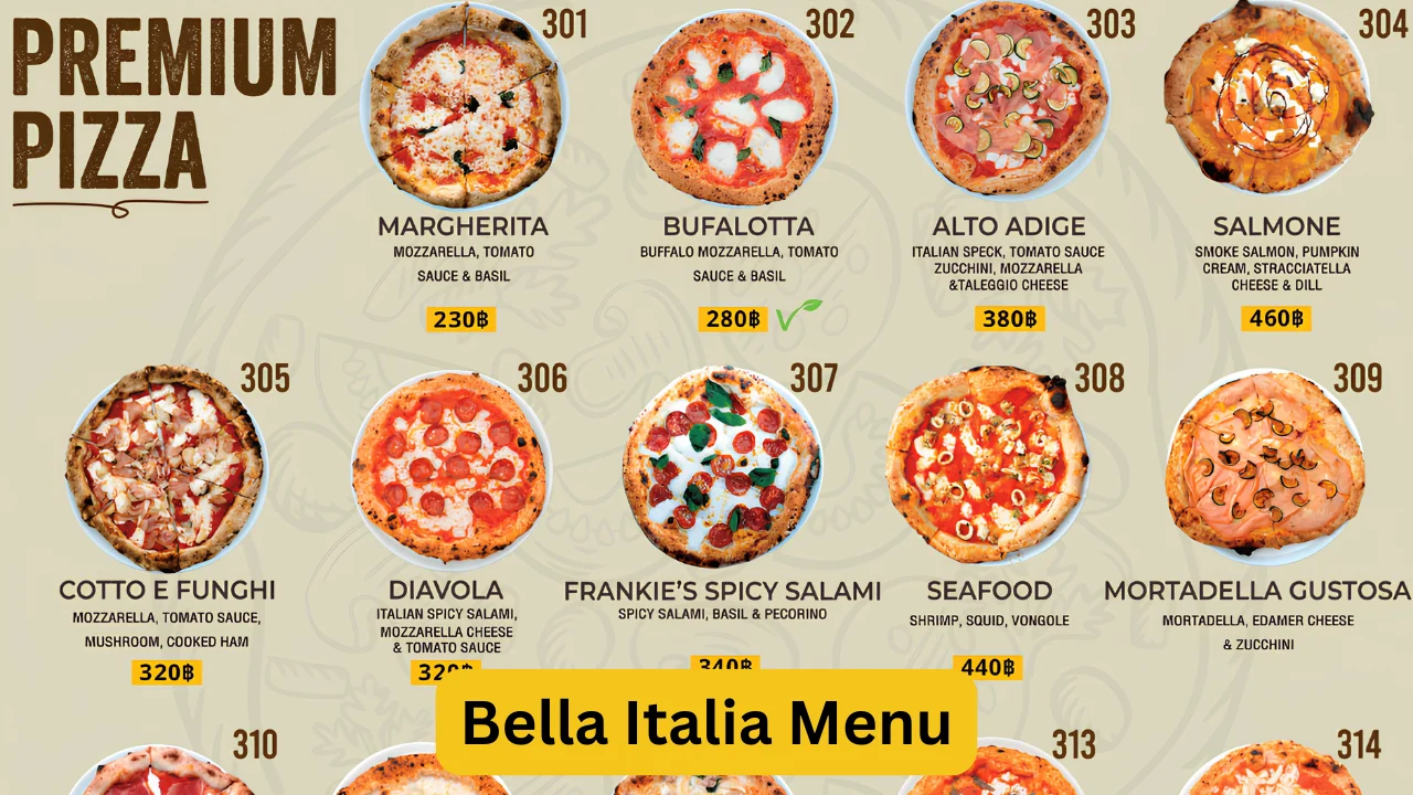 Bella Italia Menu