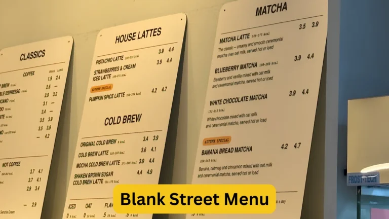Blank Street Menu