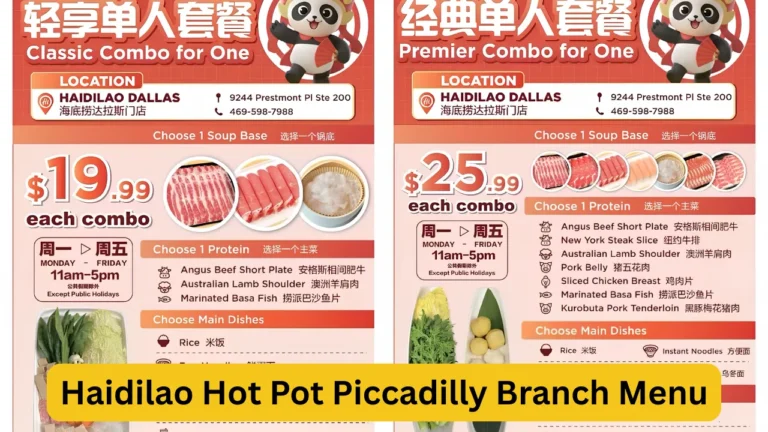 Haidilao Hot Pot Piccadilly Branch Menu