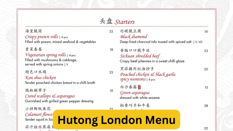 Hutong London Menu