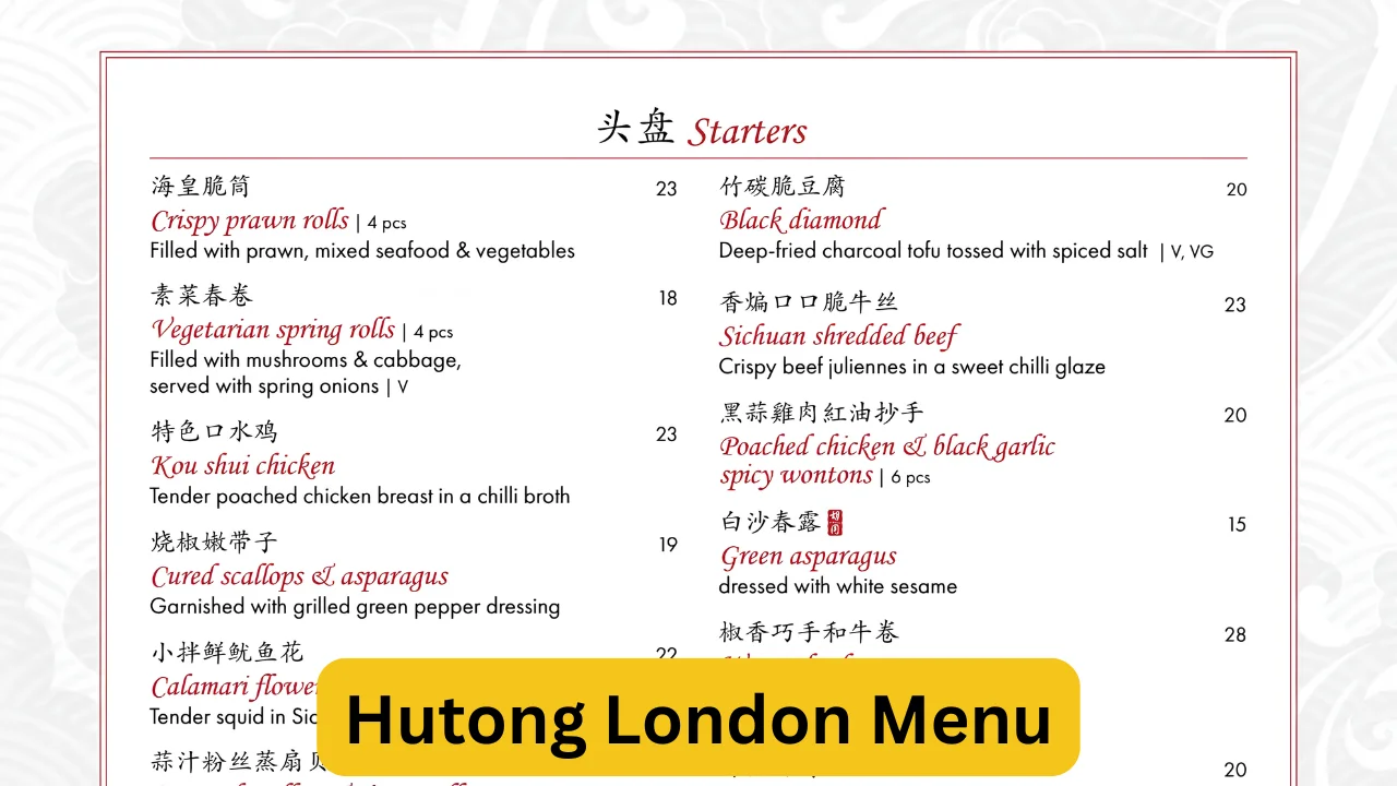 Hutong London Menu