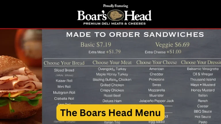 The Boars Head Menu