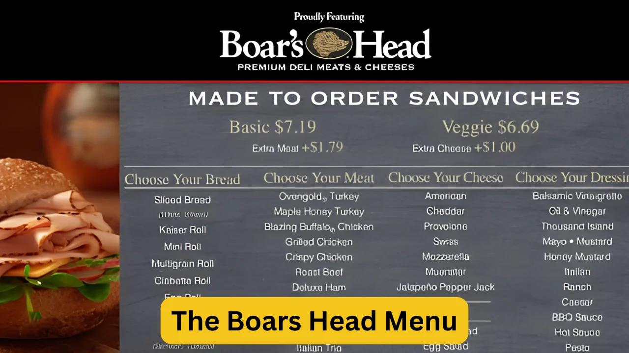 The Boars Head Menu