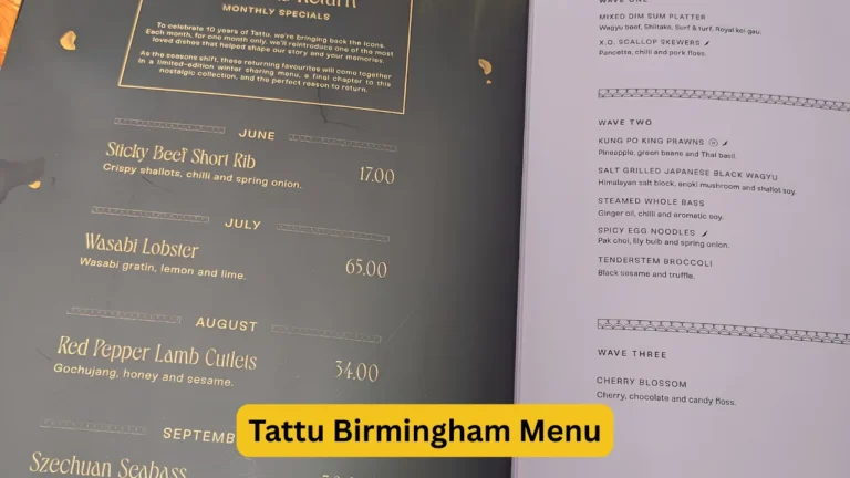 Tattu Birmingham Menu